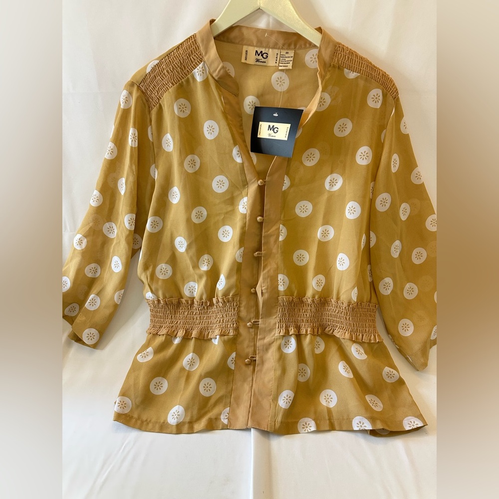 MG New York Paris women’s at 2XL Two piece polkadot NWT blouse